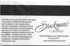 Stockman s Casino - Fallon  Nv - 3rd Issue Slot Card
