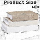 6 Pcs Decorative Books For Home Decor Modern Linen Covered Book Set Fake Book   