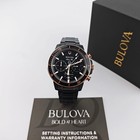 Bulova 98b302 Marine Star Black Dial Men s Quartz Chronograph Watch 45mm