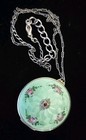 Vintage Guilloche Enamel Powder Compact With Mirror   sterling   lot 108
