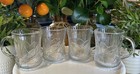 Vintage Arcoroc Canterbury Crocus Glass Coffee Mugs Set Of 4 Made In France