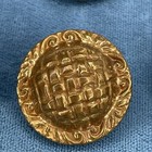 Antique Vintage Brass Metal Domed Buttons Tin Shank Weave Sewing 5 Button