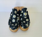 Free People Clog Shoe Corbin Daisy Print Black Loafer Platform Slip On Sz 10 40