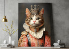 Custom Pet Portrait Painting Canvas  Renaissance Royal Cat Portrait From Photo