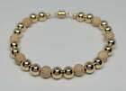 14k Yellow Gold-filled Stardust 6mm Beaded Magnetic Closure Handmade Bracelet