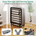 Portable Folding Bed With Memory Foam Mattress Rollaway Metal Frame Guest Bed