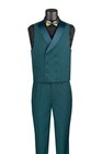 Vinci Men s Modern Fit 3-piece Suit With Matching Bowtie Emerald Gold