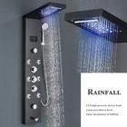 Led Stainless Steel Rain Shower Panel Black Massage Tower Body Jets Spa System