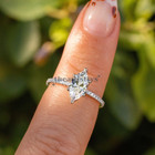 Solid 14k White Gold Solitaire Moissanite Engagement Ring Marquise Cut 2 50 Ct