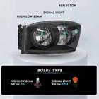 Dimflux Headlights Assembly For 06-08 Dodge Ram 1500 2500 3500 Black Housing