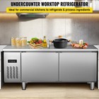 Vevor Undercounter Commercial Refrigerator 2 Door Worktop Refrigerator 72 In
