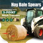 2pcs Hay Bale Spear 47  3000 Lbs Quick Attach Spike Fork For Tractors Loaders