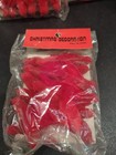 12 Tiny Vintage Red Flocked Cardinals With Real Bird Feathers  2  Long  1 Dozen