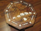 Anglo-indian Bone And Wood Inlay Octagonal Rosewood Table stand