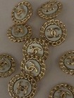 Lot Of Ten 20mm Designer Cc Vintage Button Gold Tone Chanel 10 Buttons