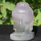 3  Natural Fluorite Buddha Head Statue Carved Crystal Figurine Healing Zen Decor
