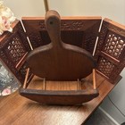Vintage Wooden Paper Plate Holder Farm House Country Cottage Decor Multipurpose