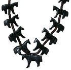 Black  Horse Graduated Carved Resin Heishi Shell 32  Fetish Necklace Fn64 2526