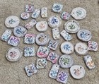 Hand Painted Vintage Bisque Ceramic Pendants Dragons Lot Of 35 