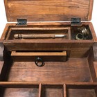 10-1 2  Antiqued Wooden Writing Desk With Accessories