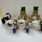 Vtg Christmas Napkin Rings Lot Of 6 Handmade Clay Dough Table Decor