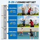 Badminton Volleyball Pickleball Net Set  22ft Portable All-in-one Nets System   