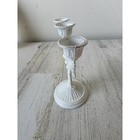 Vintage Metal White Shabby Chic Filigree Candelabra Candle Mini Holder Victorian