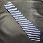Daniel Cremieux Limited Edition Seven Fold Tie Blue Silver Gold Striped   Silk  