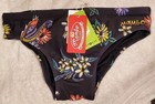 Speedo Mambo Australia Rare Mens Swim Brief Sz36 Rear Logo New Tags Surf Black