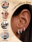 Small Gold Huggie Hoop Earrings Set 14k Gold Plated Dainty Cartilage Helix