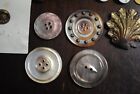 Lot Of Antique   Vintage Buttons Art Deco Shell  Pearl Shell  Copper Enamel Sets