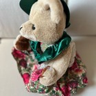 Vintage Teddy Bear Plush     Floral Dress   Hat