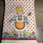 Vintage Mary Engelbreit Dish Towel Kitchen Cotton Blend Queen Polka Dot B8