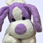 Rare Vintage Petting Zoo Puppy Dog Plush Terry Cloth White Purple 11 Inch 1990s