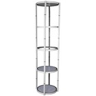 Portable Twist Display Counter With Shelves  Light  Magnetic Panels 81 1in