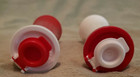 Tupperware Hourglass Salt   Pepper Shakers Set Small Size 4  Red   White  New