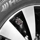 Valve Stem Caps  4 Pack Handmade Crystal Rhinestone Universal Car Tire Black