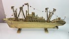 Vintage Large Brass Ship Model Handmade 23 5    As Is