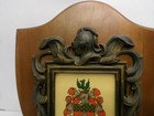 Vintage Warren Family Crest Plaque Wooden Shield Wall Decor Coat Of Arms