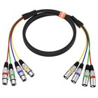 4 Channel Xlr Snake Cables 3ft - Male To Female Mic Cable   Balanced Audio Cord