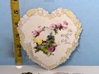 4 Antique Greetings Sweetheart Embossed Victorian Heart Shape Valentine Cards