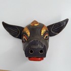 Vtg Hand Carved Painted Wood Balinese Indonesian Pig Wild Boar  9x14  Folk Art