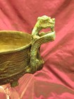 Antique Chinese   Japanese Bronze Ornate Decorated Bowl With Dragon Handles