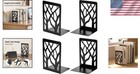 Sturdy Black Metal Bookends With Anti-skid Foam  Perfect For Home Decor  4 Pcs