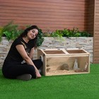 Coziwow Wooden Hamster Cage Oblique Hamster Hutch Hideout Visible Acrylic Boards