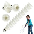 12pcs Sports Feather Shuttlecocks Badminton Shuttlecock White For Training Game