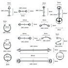 Oveta 150pcs Body Piercing Jewelry Lot 14g 16g 20g Stainless  Assorted Styles 