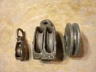 Vintage Smaller Pulley Lot Of 3   One Is A Double Pulley   Boat Related  
