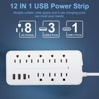 8ac Outlets Us Power Strip Surge Protector With 3 Usb And Type C Ports 5ft Cable