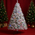 Prelit Artificial Christmas Tree  lights 6 7 5ft Snow Flocked Xmas Tree Holiday_
